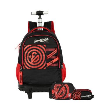 Imagem de Kit Escolar Enaldinho Mochila Rodinha + Estojo Box E Triplo