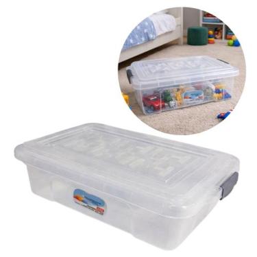 Imagem de Caixa Organizadora Container Plástica 41cm Transparente - São Bernado 