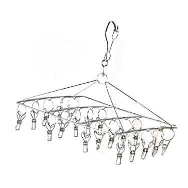 Imagem de Cabides de secagem de roupas, cabide de secagem de roupas de aço inoxidável multi lavanderia rack de pendurar para roupas íntimas meias chapéu (padrão)