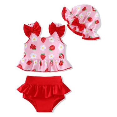 Imagem de Maiô de duas peças para meninas Mioglrie Red Strawberry 3-6M
