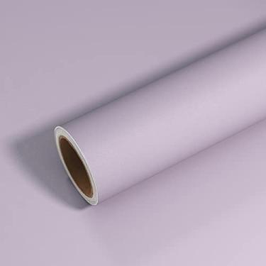Imagem de VEELIKE Papel de parede roxo lilás espesso descasque e cole papel de contato roxo para paredes armários mesa 61 cm x 395 cm autoadesivo removível cor sólida vinil papel de parede para quarto meninas