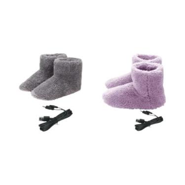 Imagem de Sapatos Elétricos Aquecidos Recarregáveis Laváveis USB Aquecedor De Pé