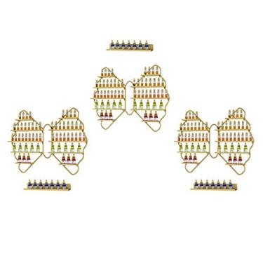 Imagem de Prateleiras de metal para armazenamento de esmaltes de parede para salão de unhas, prateleira de esmalte de metal, prateleira de esmalte de unhas de metal para exibição de óleo essencial, varejo