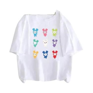 Imagem de Camiseta Feminina Estilo Coreano Harajuku Estética Kpop Twice Lovelys 