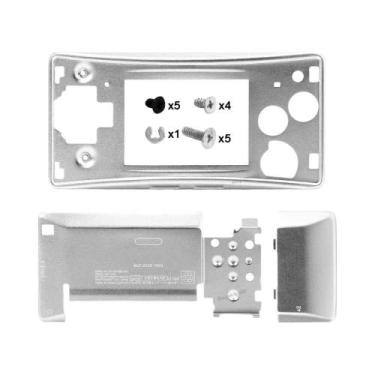 Imagem de Capa De Metal Para Gameboy Micro Em Preto, Dourado E Prata, Tampa Fron