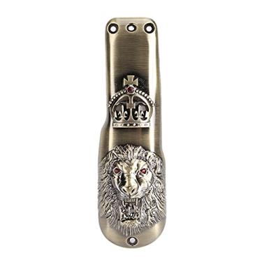 Imagem de Cryfokt Capa Profissional para Cortador de Cabelo Dourado Com Cabeça de Animal, Capa Protetora Elegante para , de Aparador de Liga de Zinco para 8571/8148/8591, 6,0 X 1,8 pol., Alça Antiderrapante para Fácil Aderência, 1 X 3 Parafusos (cabeça de leão cor cobre)