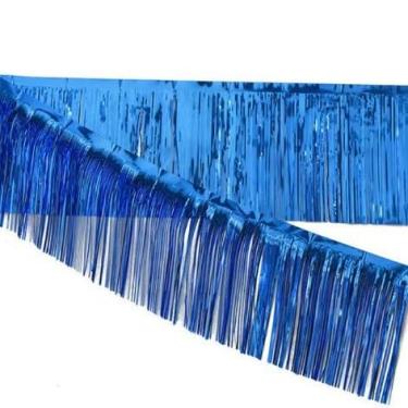 Imagem de 1 peça de fundo de borla 30 x 300 cm fita rosa princesa franja festa pendurar na parede para casamento, aniversário, Natal, dia dos namorados, azul