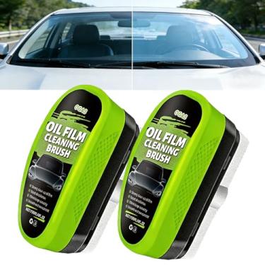 Imagem de Uceento Escova de limpeza de filme de óleo automotivo 2026, limpador de vidro 2 peças para removedor de filme de óleo de para-brisa, removedor de vidro de carro para para-brisa melhora a clareza e a