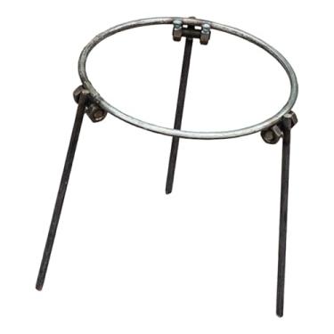 Imagem de YIJU Suporte de panela tripé dobrável para fogueira, com pernas, para forno holandês, churrasqueira dobrável, ideal para camping, pesca, e, Anel único de 19 Cm