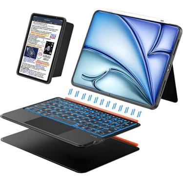 Imagem de Capa Flex com Teclado para iPad (A16) 11ª/10ª Geração 10.9", Teclado Magnético Desmontável Ultra-Leve, Suporte Ajustável, Teclas Retroiluminadas e Trackpad Multitoque (Preto)