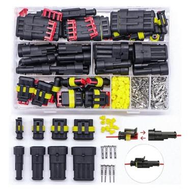 Imagem de 352/708pcs terminales eléctricos conectores eléctricos conector de fio 2/3/4 pinos 26 conjuntos de terminais conectores 12A (352 peças, alicates conectores)