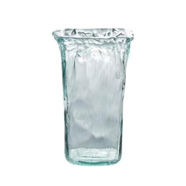 Imagem de Vasos Vaso de vidro ondulado para casa, sala de estar, restaurante, mesa, ornamentos, arranjo de flores, vaso de mesa (A)