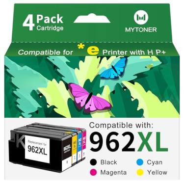Imagem de MYTONER Cartucho de tinta de substituição 962XL para impressora HP 9015e 9018e compatível com cartuchos de tinta 962XL, pacote combo para impressora HP Officejet Pro 9010 9025e 9015 9018 9025 9012e