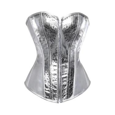 Imagem de Corset Vintage Feminino Em Prata E Ouro, Estilo Gótico, Couro, Steampu