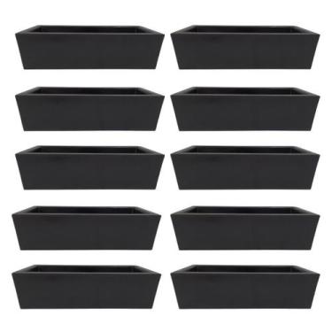 Imagem de Kit 10 Jardineira de Planta Preta 37x15 Floreira Polietileno - Alpe & 
