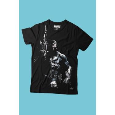 Imagem de Camiseta Marvel O Justiceiro - Piticas, M, Preto, Unissex