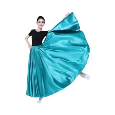 Imagem de Saia Longa De Dança Do Ventre Em Cetim 360 Graus Para Mulheres, 15 Cor
