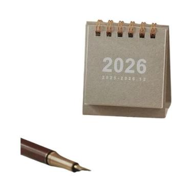 Imagem de Mini Calendário De Mesa 2026 Simples Criativo Com Espiral, Pequena Dec