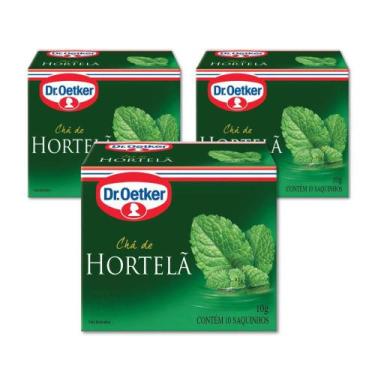 Imagem de Chá de Hortelã Dr. Oetker Kit 3 Caixas 18g - 30 Saquinhos