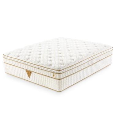 Imagem de Colchão Qgel Pocket Plus- Latex Com Cobre Sobre Molas Medida Casal 138x188cm Opcionais Kit Zen