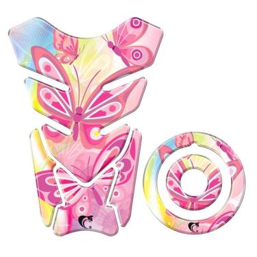 Imagem de Adesivo Protetor Tanque E Bocal Moto Yamaha Borboleta Rosa