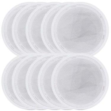 Imagem de Kit 10 Arandela Alto Falante Som Ambiente Acustica Teto Parede Embutir