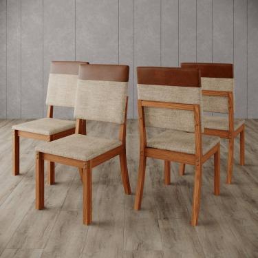Imagem de Kit 4 Cadeiras Estofadas para Mesa de Jantar Milla Plus Henn