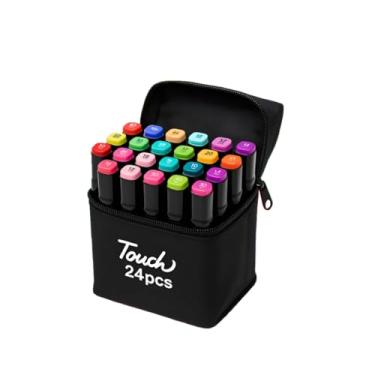 Imagem de Caneta Estojo Marcador Touch para Colorir Pintar Desenhar Ponta Dupla Cores Vivas Profissional Canetinha Pintar Bobbie Goods