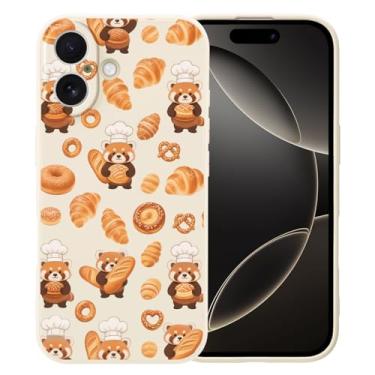 Imagem de MAYCARI Capa fofa de pães vermelhos para iPhone 17 Pro de 6,3 polegadas, compatível com Magsafe, capa de borracha gel macia de silicone líquido de ajuste fino com forro de microfibra à prova de choque