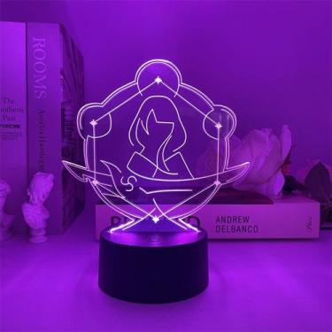 Imagem de Night Light Genshins Impacts Elemental Vision 3D para crianças - taiyu