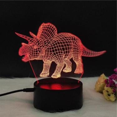 Imagem de Controle remoto de toque Night Light Crack 3D Dinosaur 7 cores - Taiyu