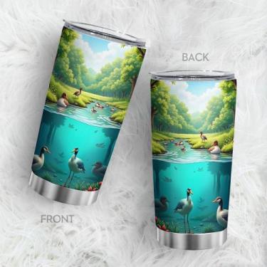 Imagem de Copo de viagem Oasisdream 600ml de aço inoxidável com tampa