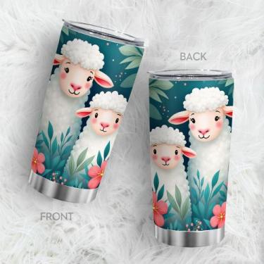 Imagem de Caneca de viagem Oasisdream Tumbler 600 ml com estampa de ovelha