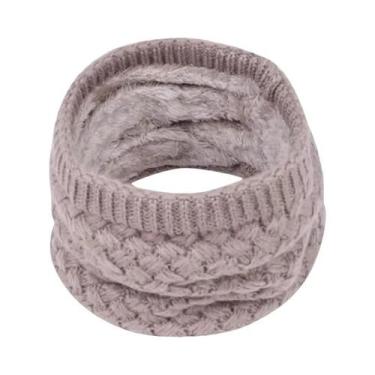 Imagem de Cachecol De Lã Unissex Grosso Para Inverno, Protetor Térmico Para a Co