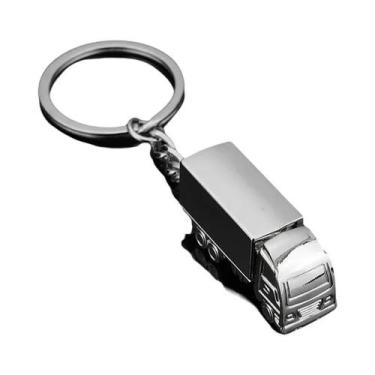 Imagem de Chaveiros De Metal 3D Em Formato De Caminhão, Pingente Simples Para Ch