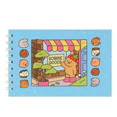 Imagem de kit Caderno Bobbie Goods Livro De Desenho 50 Folhas Cor AZUL - Vision 