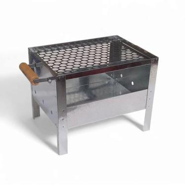 Imagem de Mini Churrasqueira Portátil Inox Reforçada Plus Grelha 33x26 - Quality