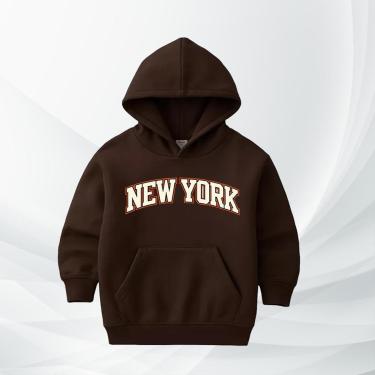Imagem de Moletom Infantil New York com Capuz Moleton Flanelado Blusa de Frio Quentinha Confortável Criança-Unissex