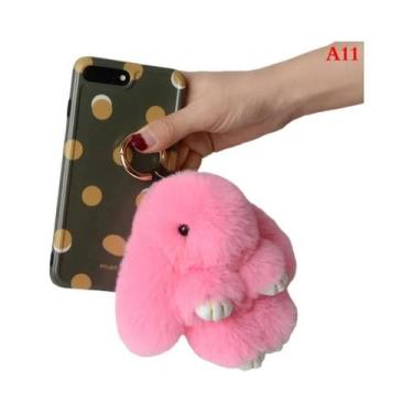 Imagem de Chaveiro De Coelho De Desenho Animado Fofo De 15CM Com Pelo Real, Char