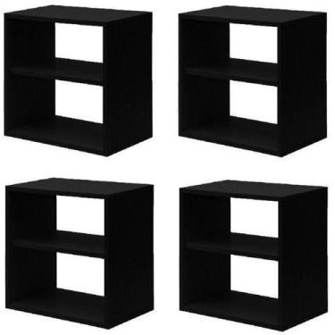 Imagem de Kit Infantil 4 Nichos Cubo com Prateleira Lema Kit Cubos Baby Espresso