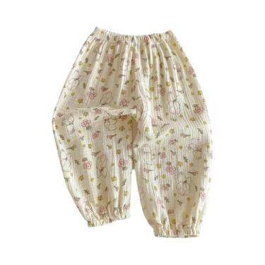 Imagem de Calças Florais Para Meninas, Calças Anti-mosquito, Verão, Crianças, Ca