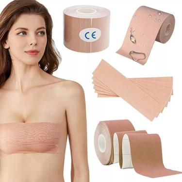 Imagem de Sutiã Fita Levanta Seios Peito Adesivo Discreto Boob Tape 5m - bigeter