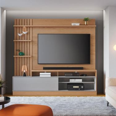 Imagem de Painel Home Colibri Maceió com 4 Prateleiras, 4 Nichos, para TVs até 65”