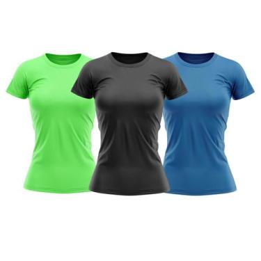 Imagem de Kit 3 Camisas Proteção Solar Manga Curta Feminina Blusa Térmica - TR4,