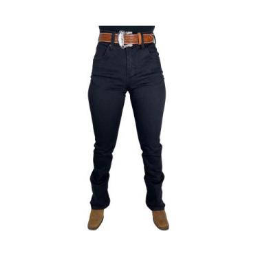 Imagem de Calça Country Jeans Flare Preta Feminina Race Bull - Ref. 018PT, 44