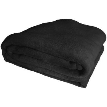 Imagem de Manta Casal Jolitex Microfibra Unicolor Flannel - Preto, Casal