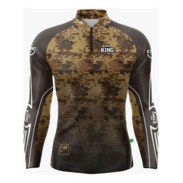 Imagem de Camisa Pesca Camiseta Manga Longa Proteção UV 50 King Brasil, Kff301, 