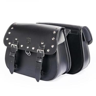 Imagem de Alforge Lateral Bolsa Custom 18 Litros Com Cravos Para Moto - Tondin, 