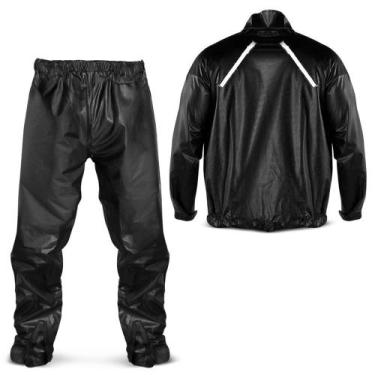 Imagem de Capa de chuva moto impermeável motociclista em Nylon e pvc Preta - Art