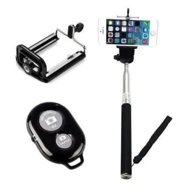 Imagem de Pau de Selfie para Vlogs e Gravações com Controle Bluetooth AB Shutter
